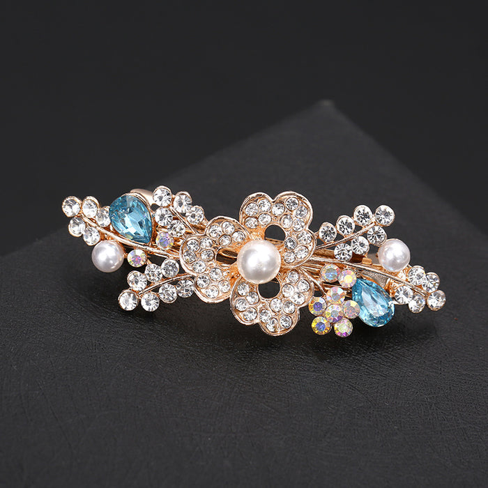 Wholesale Hair Clips Alloy Rhinestone Crystal Bow MOQ≥2 JDC-HC-MengP001