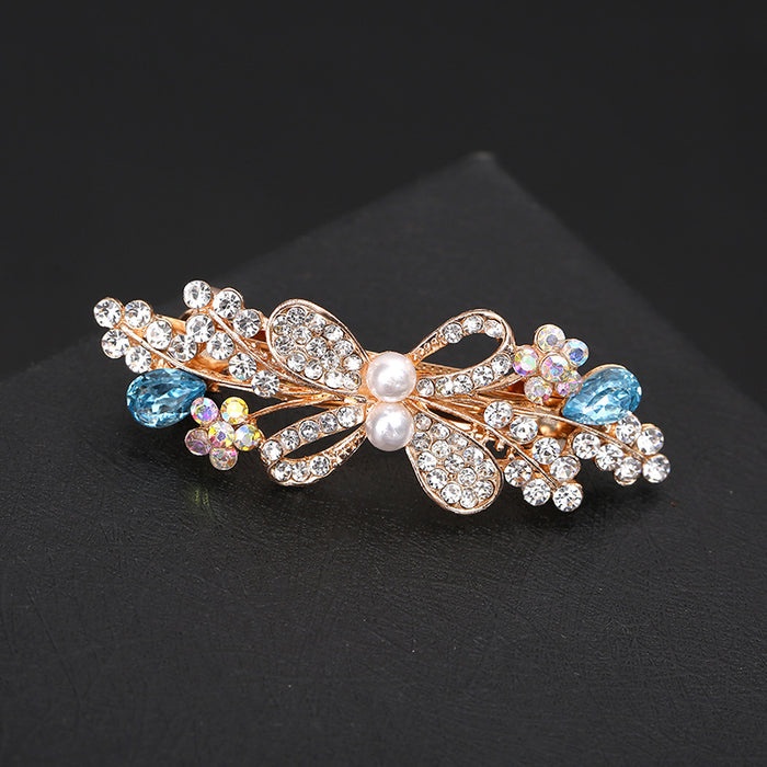 Wholesale Hair Clips Alloy Rhinestone Crystal Bow MOQ≥2 JDC-HC-MengP001