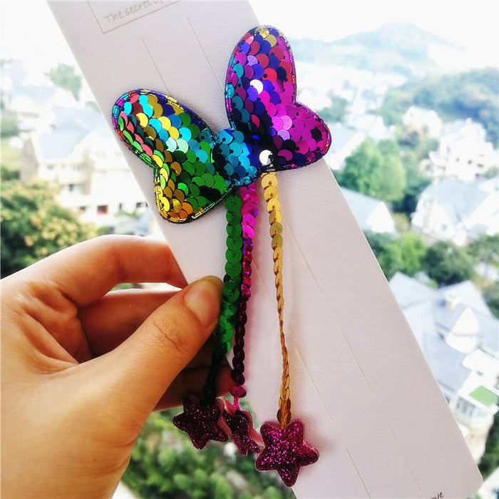 Jewelry WholesaleWholesale Kids Cute Cartoon Big Sequin Bow Tassel Hair Clips （F）JDC-HC-Manlun006 Hair Clips 漫沦 %variant_option1% %variant_option2% %variant_option3%  Factory Price JoyasDeChina Joyas De China