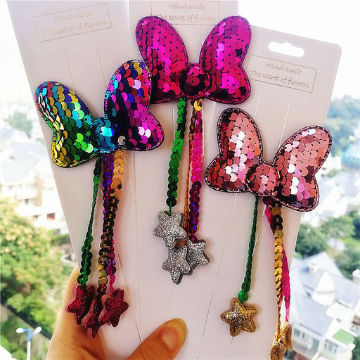 Jewelry WholesaleWholesale Kids Cute Cartoon Big Sequin Bow Tassel Hair Clips （F）JDC-HC-Manlun006 Hair Clips 漫沦 %variant_option1% %variant_option2% %variant_option3%  Factory Price JoyasDeChina Joyas De China