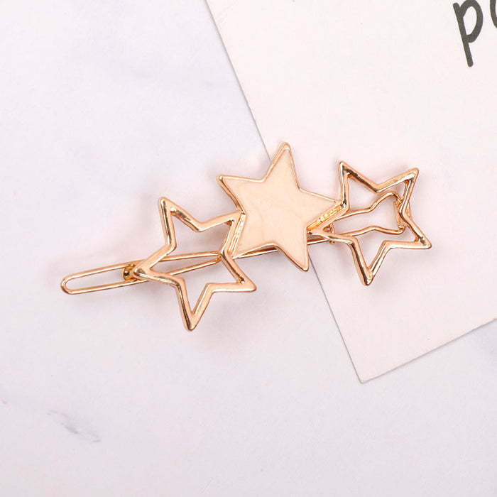 Jewelry WholesaleWholesale drip star geometric circle metal hairpin JDC-HC-KX001 Hair Clips 柯羡 %variant_option1% %variant_option2% %variant_option3%  Factory Price JoyasDeChina Joyas De China