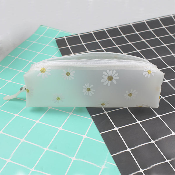 Wholesale Daisy Transparent TPU Cartoon Pencil Bag MOQ≥2 JDC-PB-SKX002