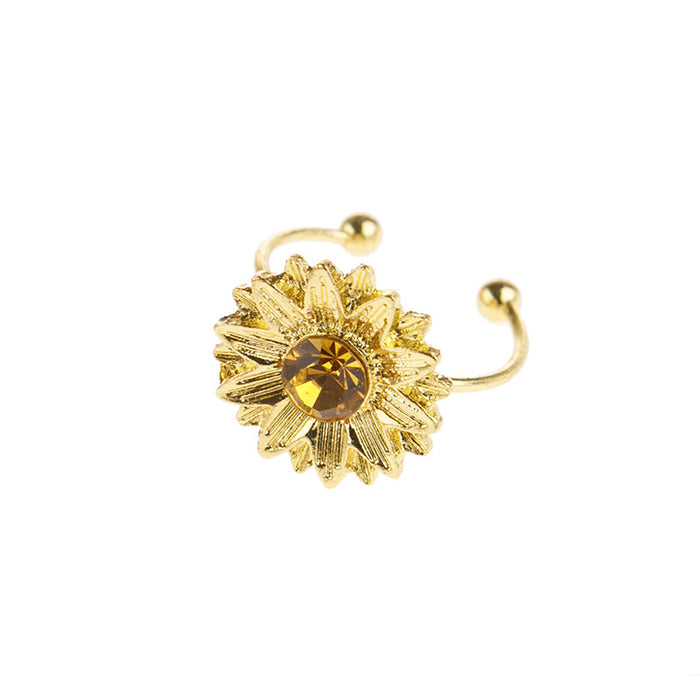 Wholesale Sunflower Zircon Alloy Adjustable Ring JDC-RS-Saip014