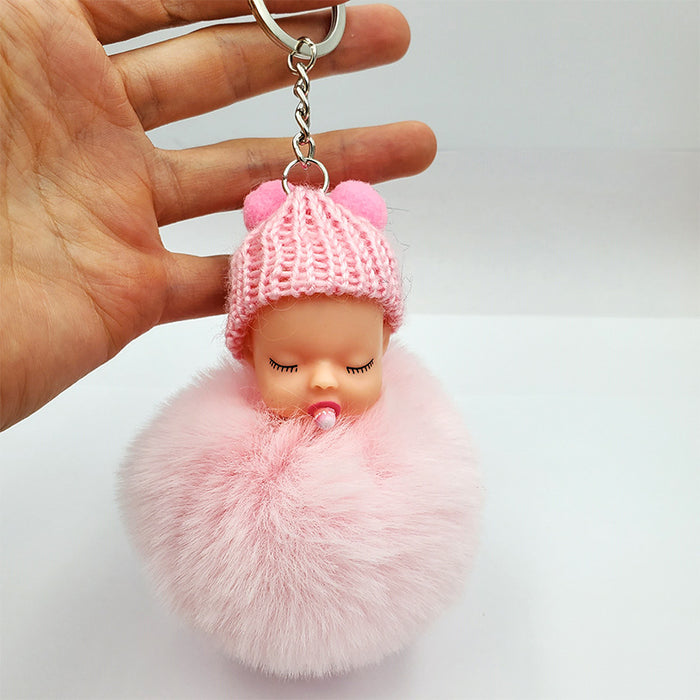 Jewelry WholesaleWholesale Plush Doll Hair Ball Keychain MOQ≥2 JDC-KC-QiShi030 Keychains 奇释 %variant_option1% %variant_option2% %variant_option3%  Factory Price JoyasDeChina Joyas De China