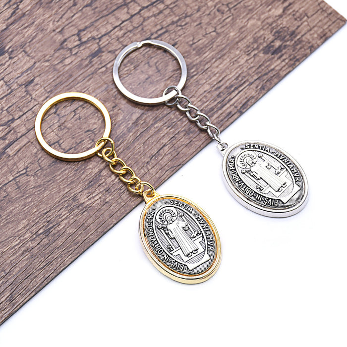 Wholesale Keychains Metal Oval ST. BENEDICT JDC-KC-BYou010