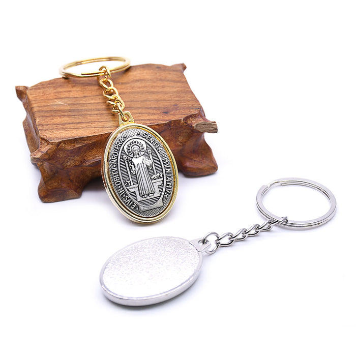 Wholesale Keychains Metal Oval ST. BENEDICT JDC-KC-BYou010