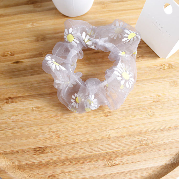 Wholesale mesh small daisy hair rope daisy large intestine hair tie JDC-HS-DieZu003