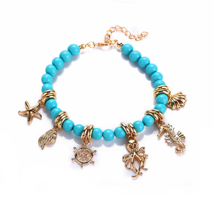 Jewelry WholesaleWholesale simple alloy conch rudder Octopus pendant Anklet JDC-AS-Xy262 Anklet 晓茵 %variant_option1% %variant_option2% %variant_option3%  Factory Price JoyasDeChina Joyas De China