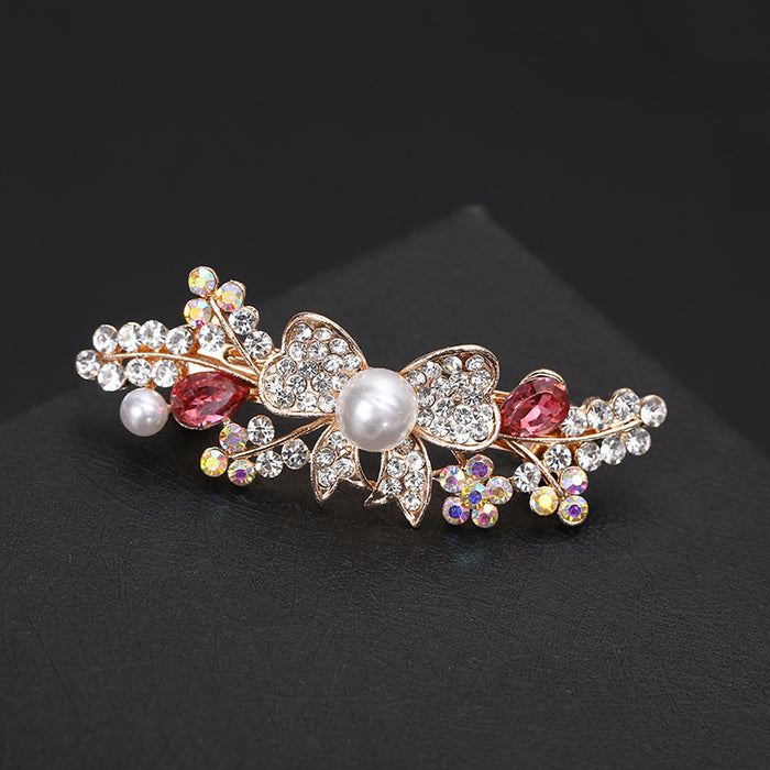 Wholesale Hair Clips Alloy Rhinestone Crystal Bow MOQ≥2 JDC-HC-MengP001