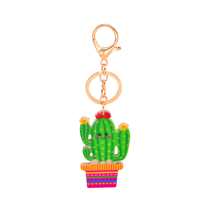 wholesale Acrylic Cactus Female Potted Plant Keychain JDC-KC-YiWa015