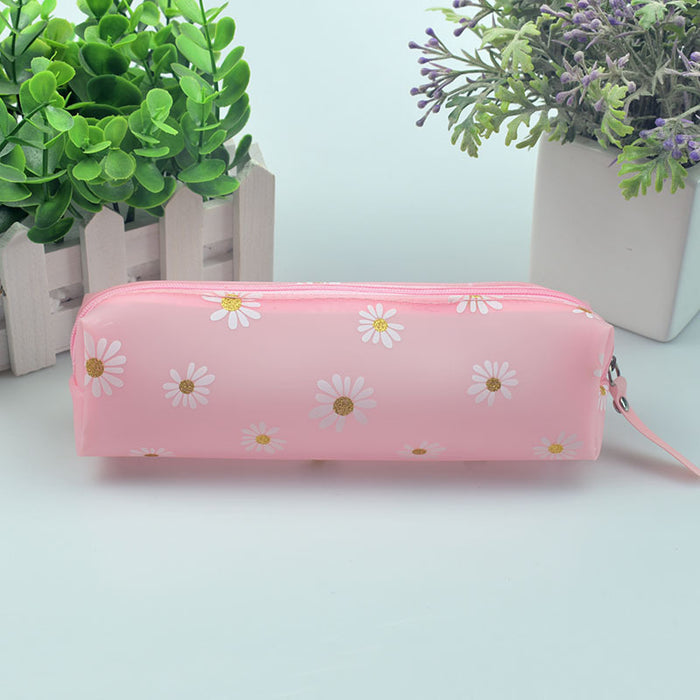 Wholesale Daisy Transparent TPU Cartoon Pencil Bag MOQ≥2 JDC-PB-SKX002