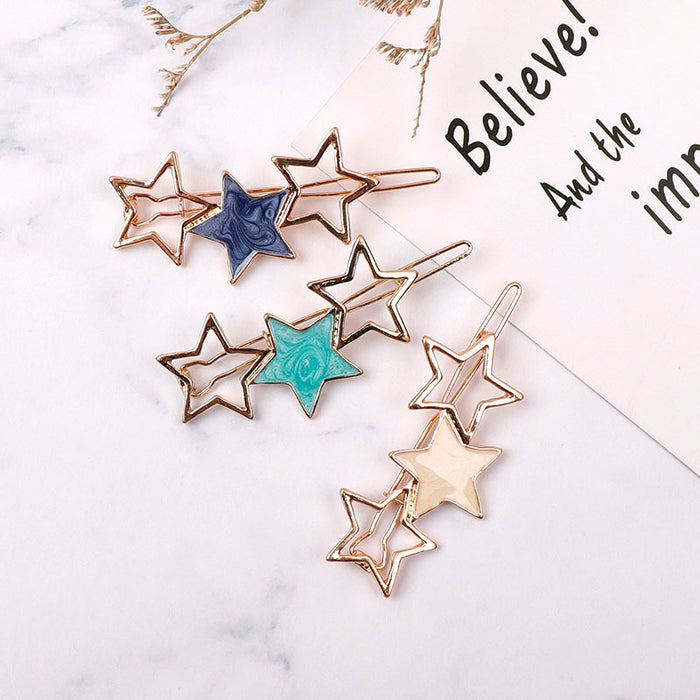 Jewelry WholesaleWholesale drip star geometric circle metal hairpin JDC-HC-KX001 Hair Clips 柯羡 %variant_option1% %variant_option2% %variant_option3%  Factory Price JoyasDeChina Joyas De China