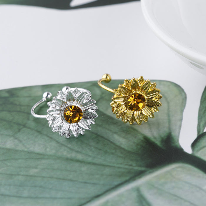 Wholesale Sunflower Zircon Alloy Adjustable Ring JDC-RS-Saip014