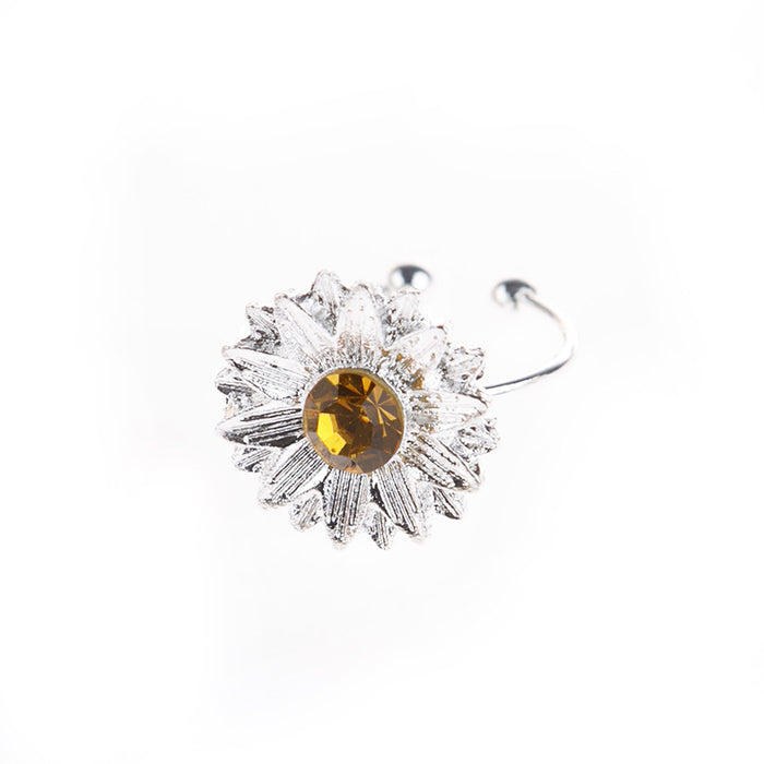 Wholesale Sunflower Zircon Alloy Adjustable Ring JDC-RS-Saip014