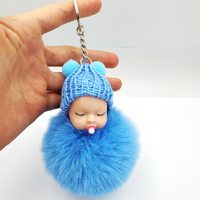 Jewelry WholesaleWholesale Plush Doll Hair Ball Keychain MOQ≥2 JDC-KC-QiShi030 Keychains 奇释 %variant_option1% %variant_option2% %variant_option3%  Factory Price JoyasDeChina Joyas De China