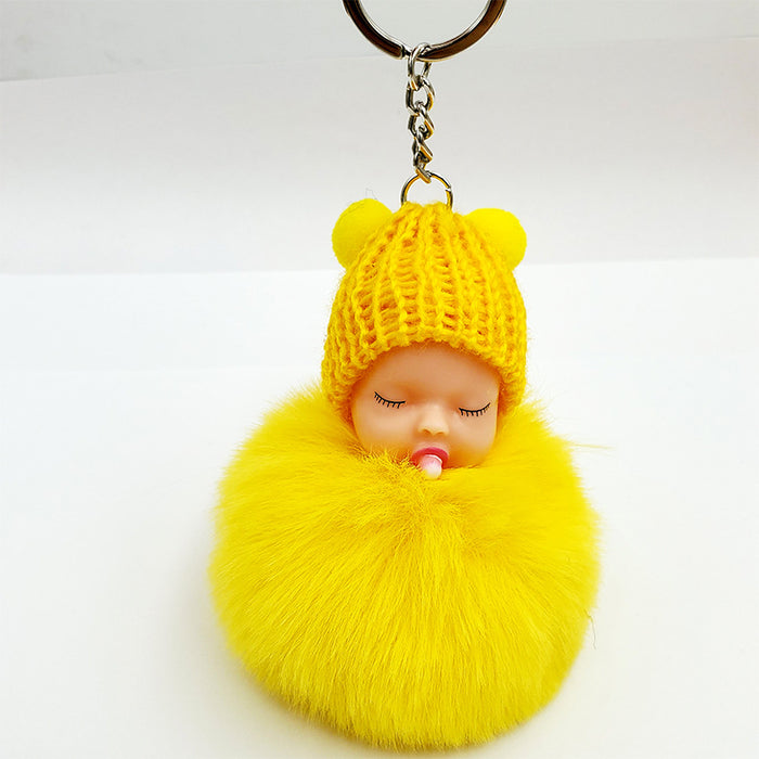 Jewelry WholesaleWholesale Plush Doll Hair Ball Keychain MOQ≥2 JDC-KC-QiShi030 Keychains 奇释 %variant_option1% %variant_option2% %variant_option3%  Factory Price JoyasDeChina Joyas De China