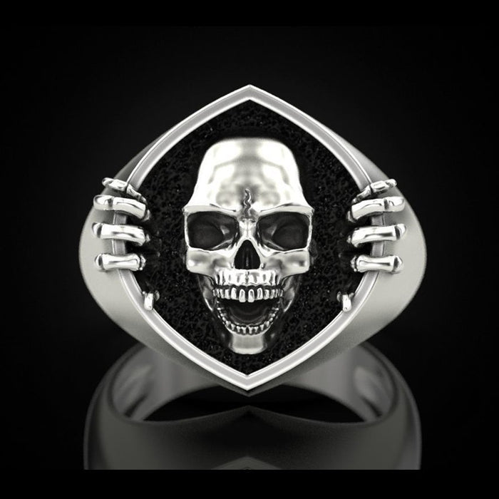 Wholesale Rings Alloy Men's Rings Punk Skull MOQ≥2 JDC-RS-HuiT002