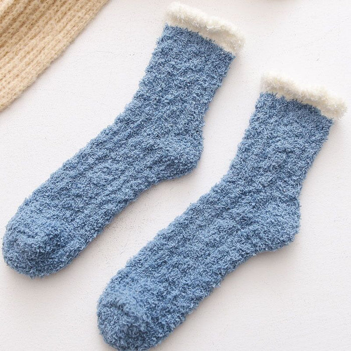 Wholesale Socks Polyester Warm Thick Twist Coral Fleece JDC-SK-LiSheng005