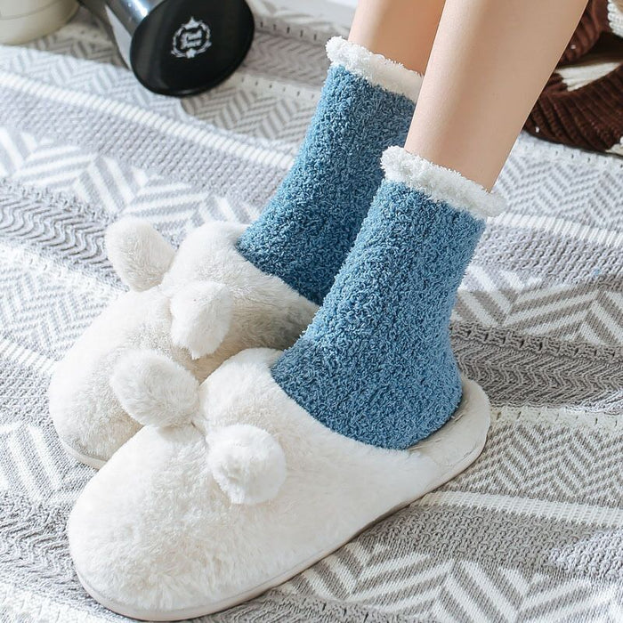 Wholesale Socks Polyester Warm Thick Twist Coral Fleece JDC-SK-LiSheng005