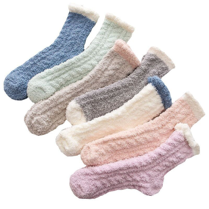 Wholesale Socks Polyester Warm Thick Twist Coral Fleece JDC-SK-LiSheng005