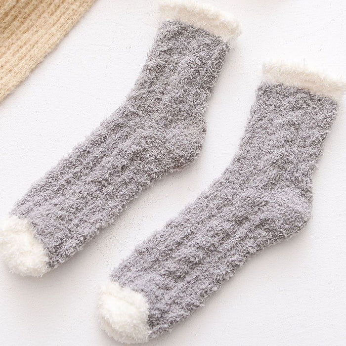 Wholesale Socks Polyester Warm Thick Twist Coral Fleece JDC-SK-LiSheng005