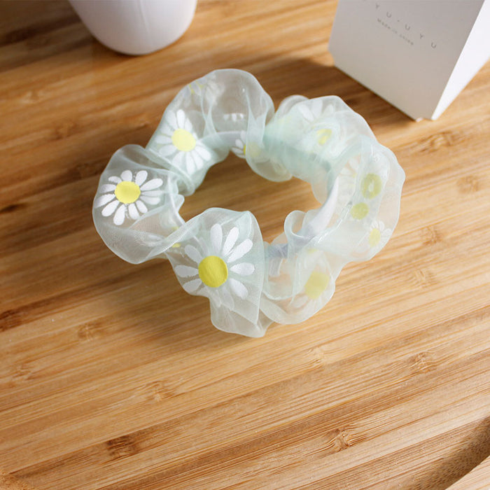 Wholesale mesh small daisy hair rope daisy large intestine hair tie JDC-HS-DieZu003