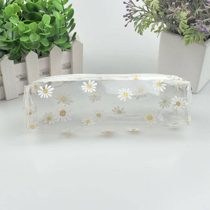 Wholesale Daisy Transparent TPU Cartoon Pencil Bag MOQ≥2 JDC-PB-SKX002