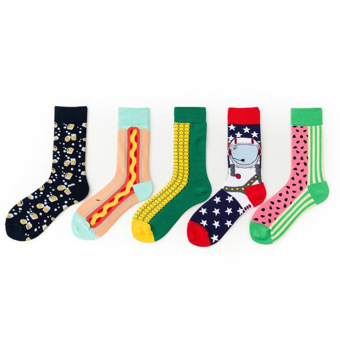 Wholesale Sock Cotton Breathable Sweat Absorbing Mid Tube Fashion Tide Brand JDC-SK-JingS001