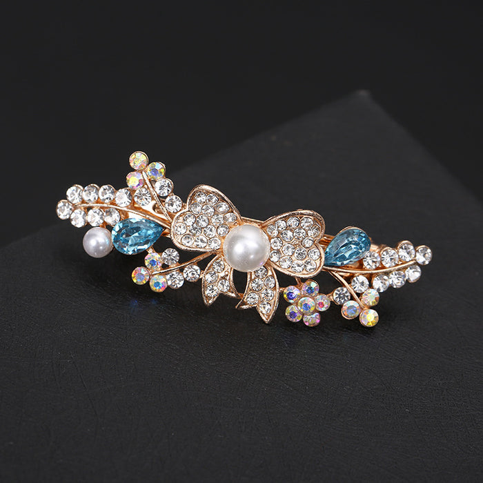 Wholesale Hair Clips Alloy Rhinestone Crystal Bow MOQ≥2 JDC-HC-MengP001