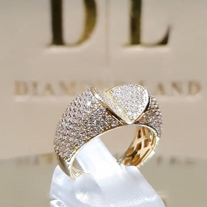 Wholesale Heart Shaped Full Diamond Alloy Rings JDC-RS-Sanj027