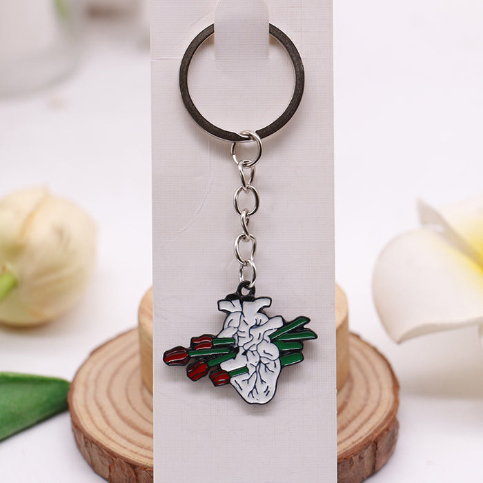 Jewelry WholesaleWholesale Rose and Skull Gothic Zinc Alloy Keychain MOQ≥2 JDC-KC-XiuH001 Keychains 秀弘 %variant_option1% %variant_option2% %variant_option3%  Factory Price JoyasDeChina Joyas De China