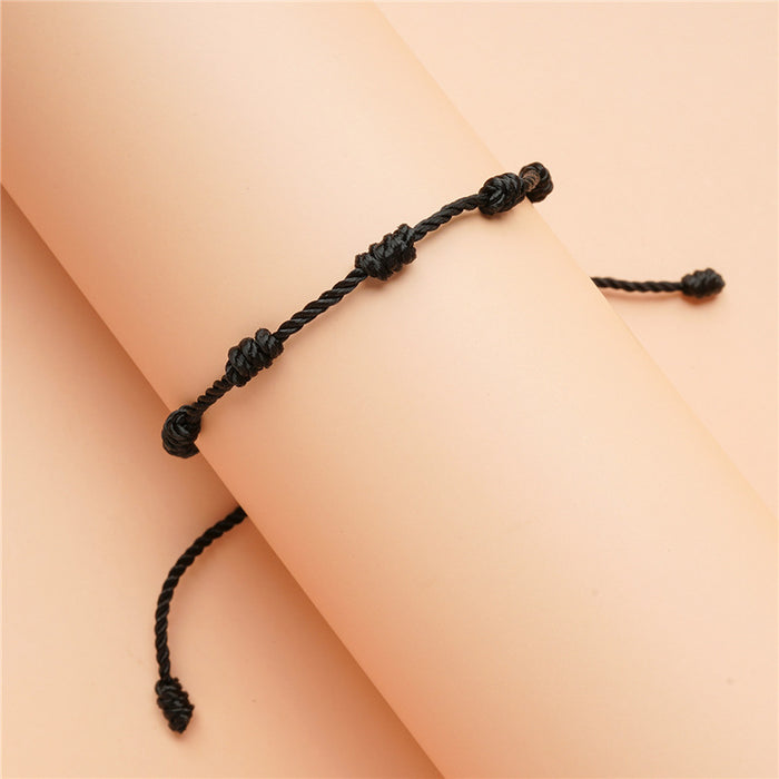 Wholesale Hand Braided Acrylic Black Thread Anklet MOQ≥2 JDC-AS-FanD004