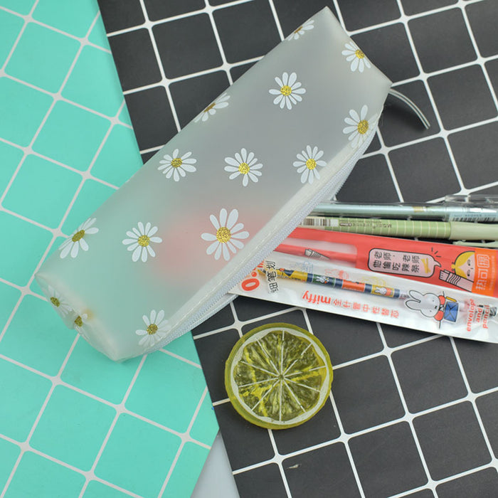 Wholesale Daisy Transparent TPU Cartoon Pencil Bag MOQ≥2 JDC-PB-SKX002