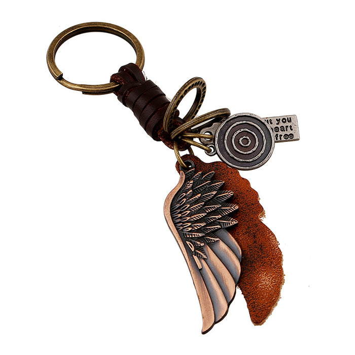 Jewelry WholesaleWholesale Wings Leather Alloy Keychain JDC-KC-PK002 Keychains 庞克 %variant_option1% %variant_option2% %variant_option3%  Factory Price JoyasDeChina Joyas De China