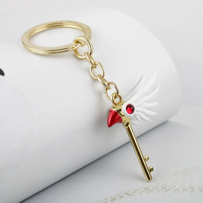 Wholesale cartoon magic wand pendant alloy keychain pendant (M) JDC-KC-AngJ002