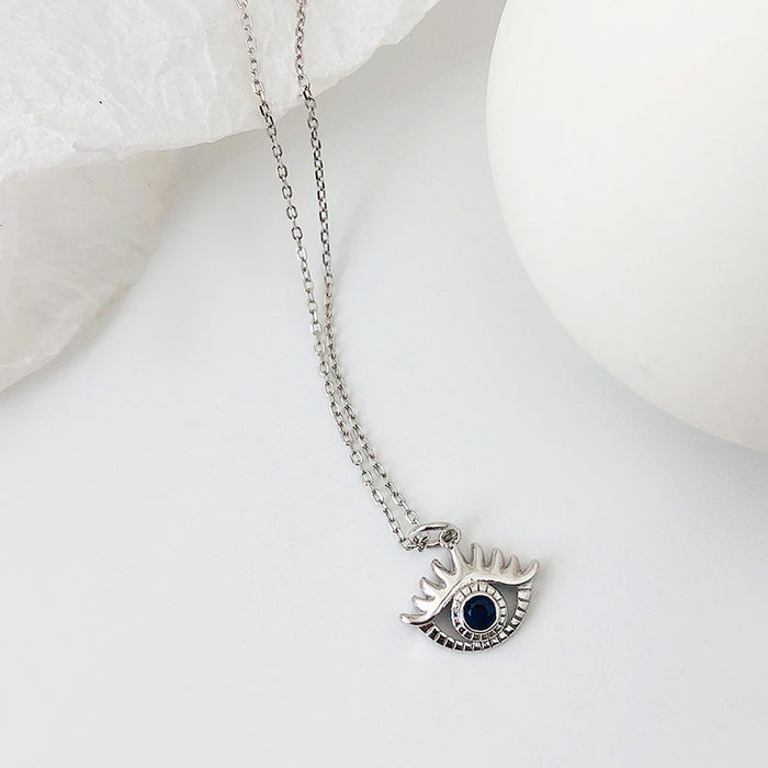 Wholesale Necklace Silver Devil's Eye Clavicle Chain Earrings Set JDC-NE-YuanF005