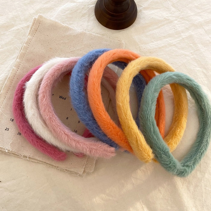 Wholesale Imitation Rabbit Fur Candy Color Plush Headband JDC-HD-ChengT001