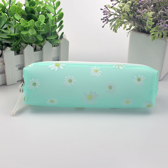 Wholesale Daisy Transparent TPU Cartoon Pencil Bag MOQ≥2 JDC-PB-SKX002