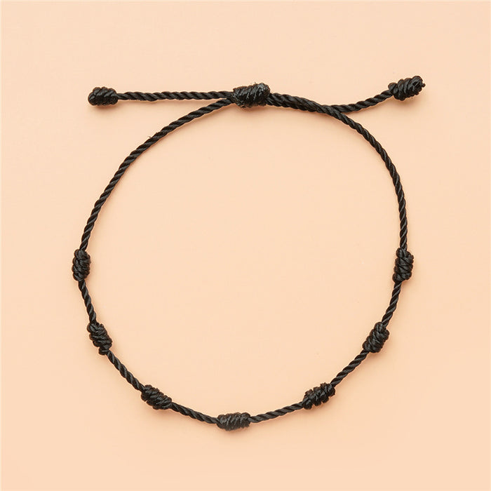 Wholesale Hand Braided Acrylic Black Thread Anklet MOQ≥2 JDC-AS-FanD004