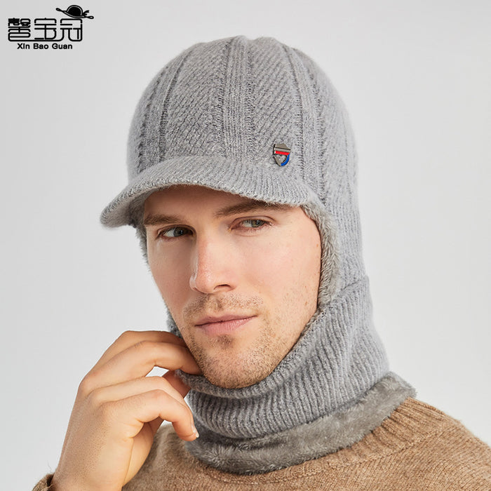 Wholesale Hat Wool Men's Winter Warm Wool Hat Earmuffs Neck Mask One JDC-FH-BG020