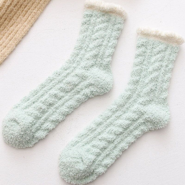 Wholesale Socks Polyester Warm Thick Twist Coral Fleece JDC-SK-LiSheng005