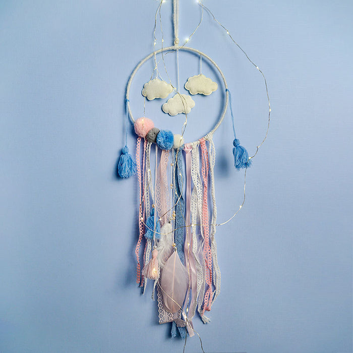 Wholesale Cloud Dream Catcher Ornament Wind Chimes Large Hair Ball Ornament MOQ≥2 JDC-DC-MYing010