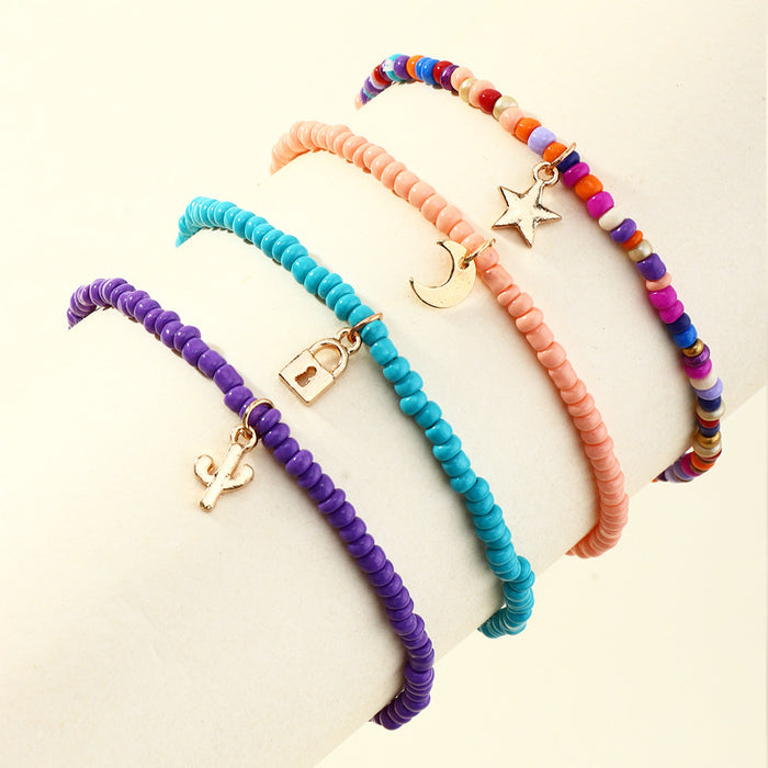 Jewelry WholesaleWholesale personality creative trend rice bead anklet set JDC-AS-NZ015 Anklets 奈珠 %variant_option1% %variant_option2% %variant_option3%  Factory Price JoyasDeChina Joyas De China