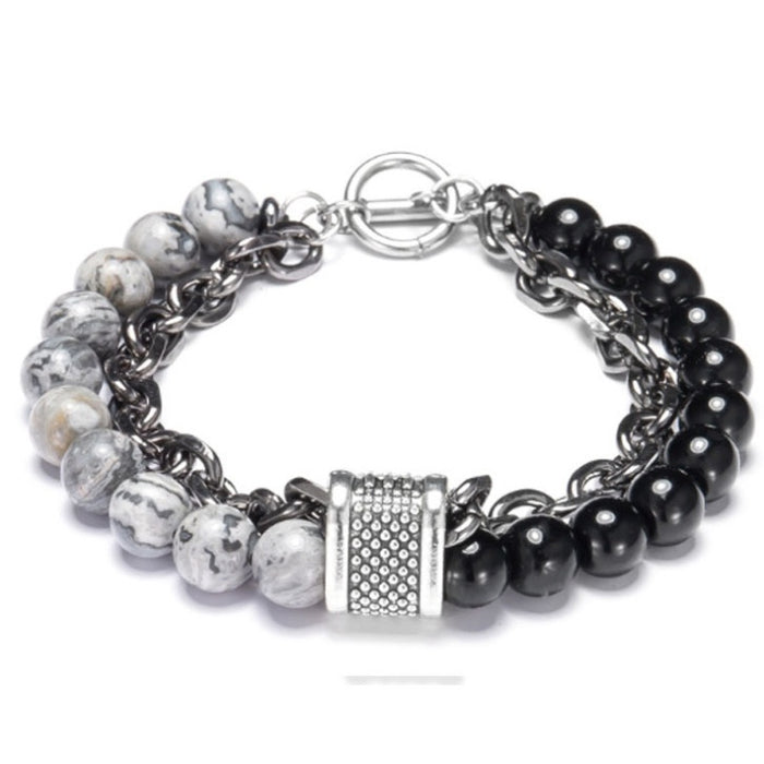 Wholesale Men's Bracelet Beaded Chain Double Layer Bracelet MOQ≥3 JDC-BT-HaiY001