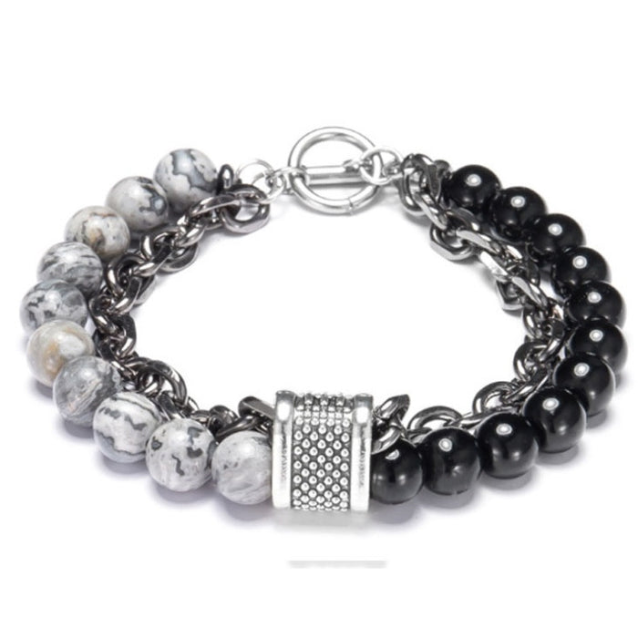 Wholesale Men's Bracelet Beaded Chain Double Layer Bracelet MOQ≥3 JDC-BT-HaiY001