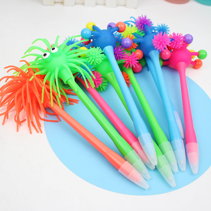 Wholesale Ballpoint Pen Plastic Cartoon Stress Relief Pen MOQ≥5 JDC-BP-lixue009