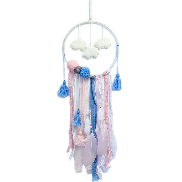 Wholesale Cloud Dream Catcher Ornament Wind Chimes Large Hair Ball Ornament MOQ≥2 JDC-DC-MYing010