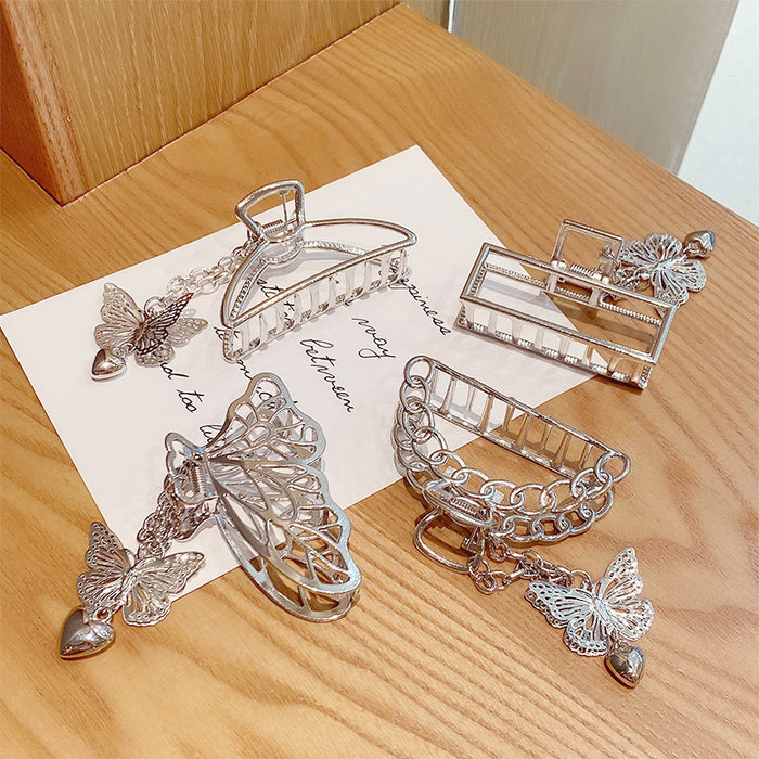 Wholesale Simple Metal Large Grab Clip Butterfly Love JDC-HC-Hengx004