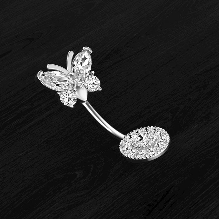 Jewelry WholesaleWholesale Butterfly Round Zircon Navel Nail for Human Body Piercing JDC-UN-WeiB004 Piercings 威怀 %variant_option1% %variant_option2% %variant_option3%  Factory Price JoyasDeChina Joyas De China