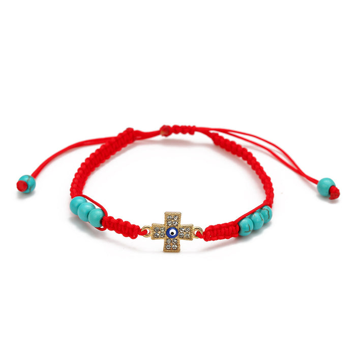 Wholesale Bracelet Braided Turkish Blue Eyes Red String Bracelet MOQ≥2 JDC-BT-BaiDing008